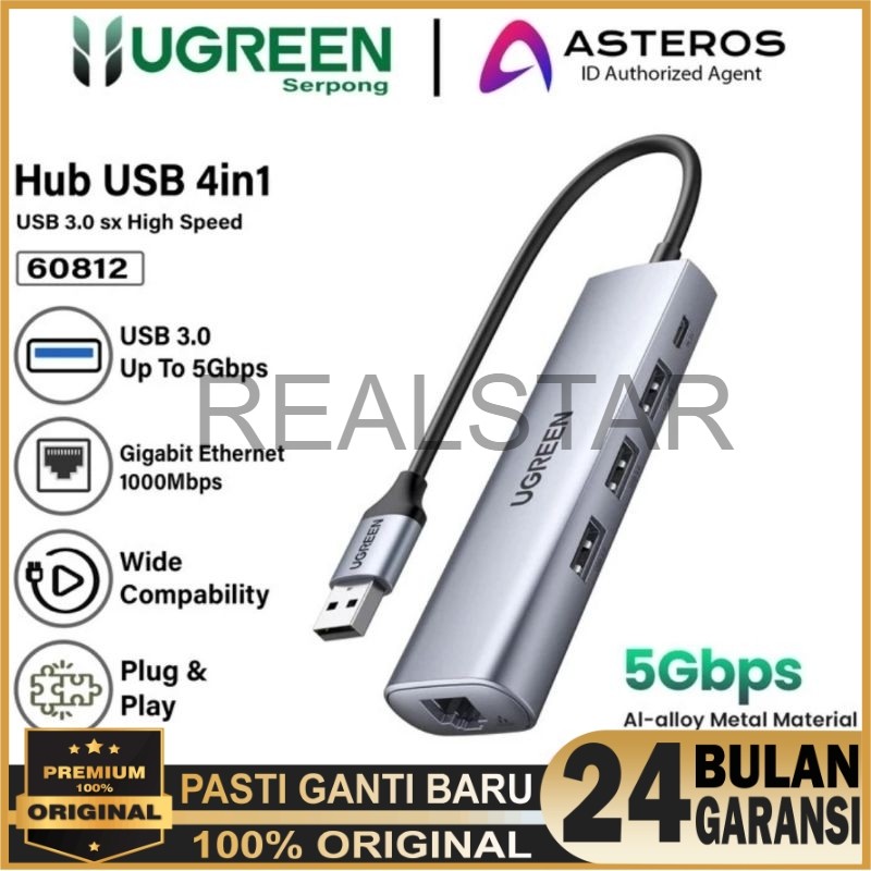 Ugreen USB Hub to RJ45 LAN Ethernet Adapter - Ugreen 60812 15632 50737 15633 Lan Card Adapter RJ45