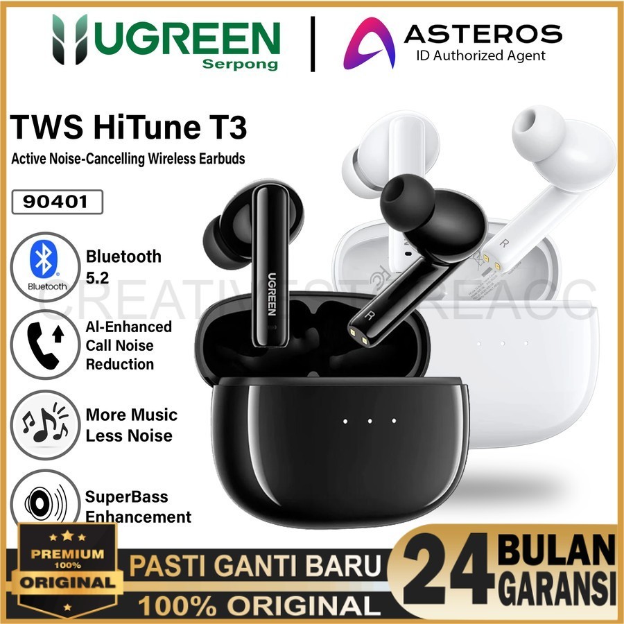 UGREEN 90206 90401 HiTune T3 TWS Wireless Bluetooth 5.2 Earphone Earbuds - TWS Ugreen 90401 Hi Tune