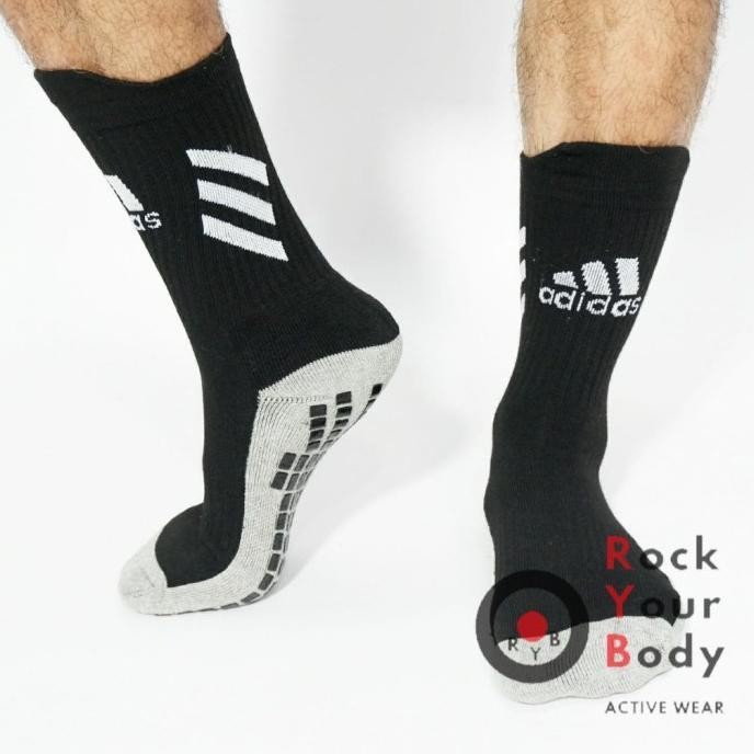 Kaos Kaki Futsal Anti Slip Pendek Adidas Airezz Grip Ori Bola Soccer - Black