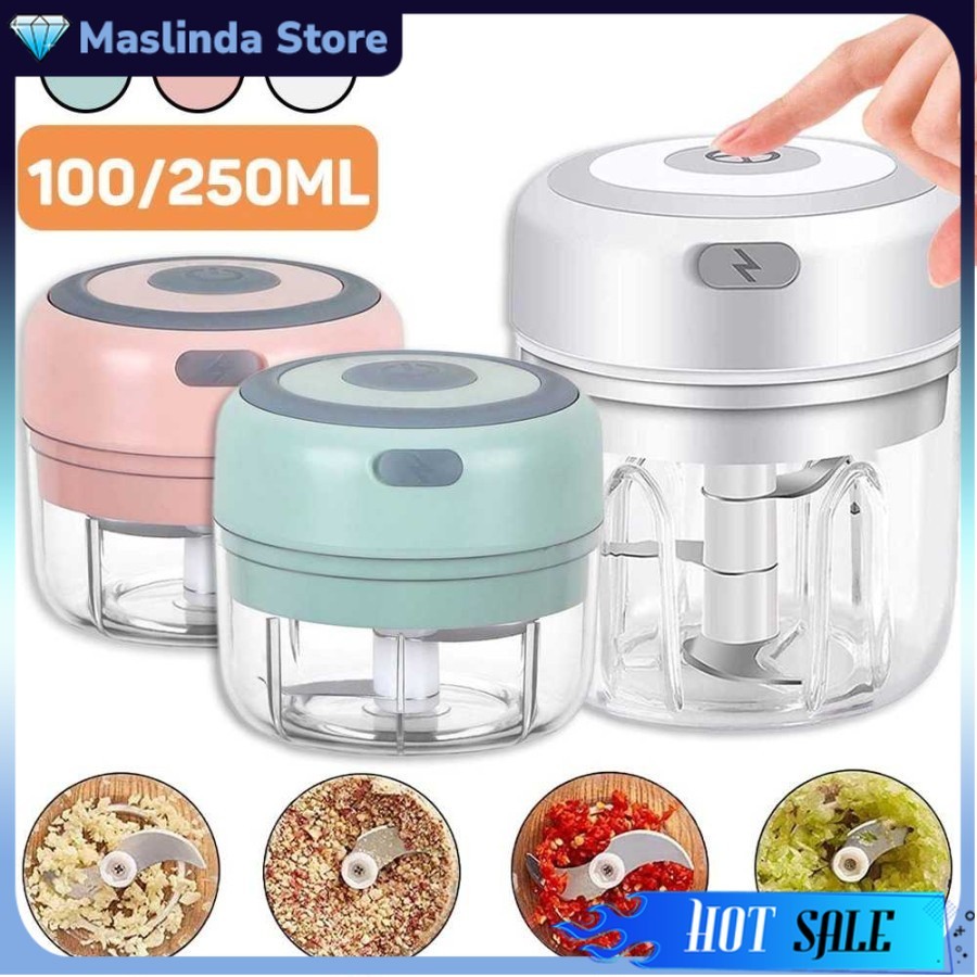Blender Bumbu Mini Listrik Portable Dapat Dicas / Food Chopper / Penghalus Bumbu / Chopper Mini Blen
