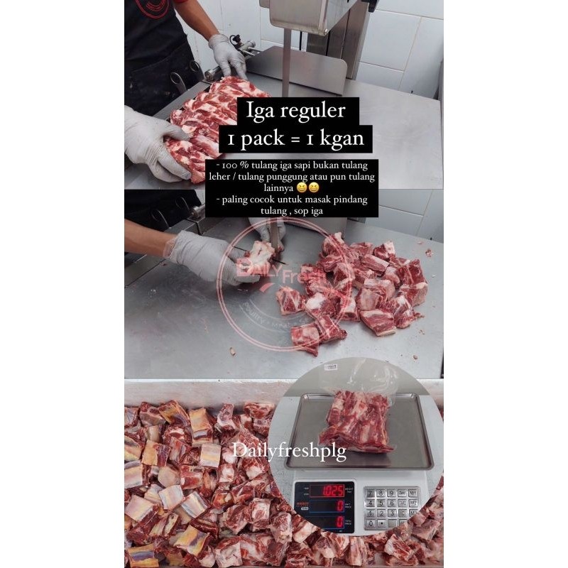 

TULANG IGA REGULAR | KONRO | BACKRIB 1KG (100% SAPI bukan KERBAU)