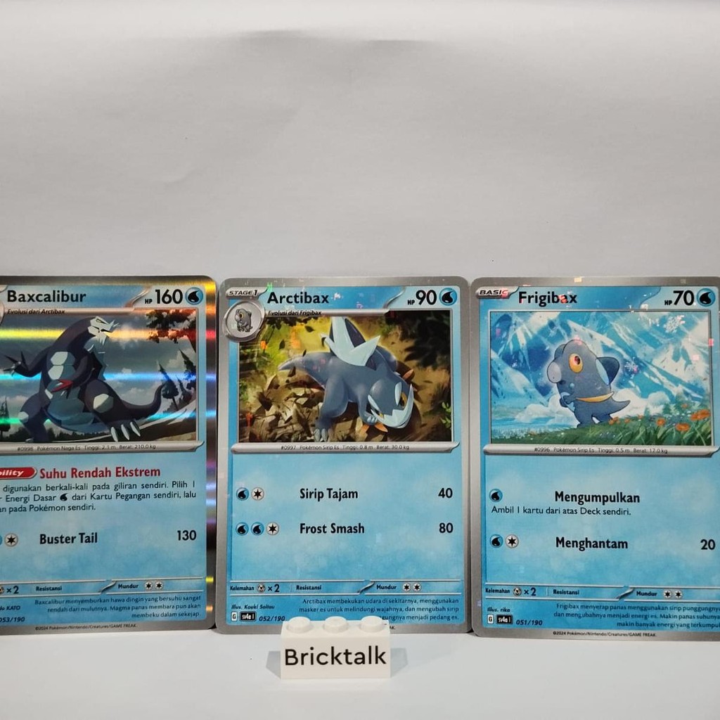 Kartu Pokemon Evolusi Frigibax Arctibax Baxcalibur SV4A Harta Berkilau