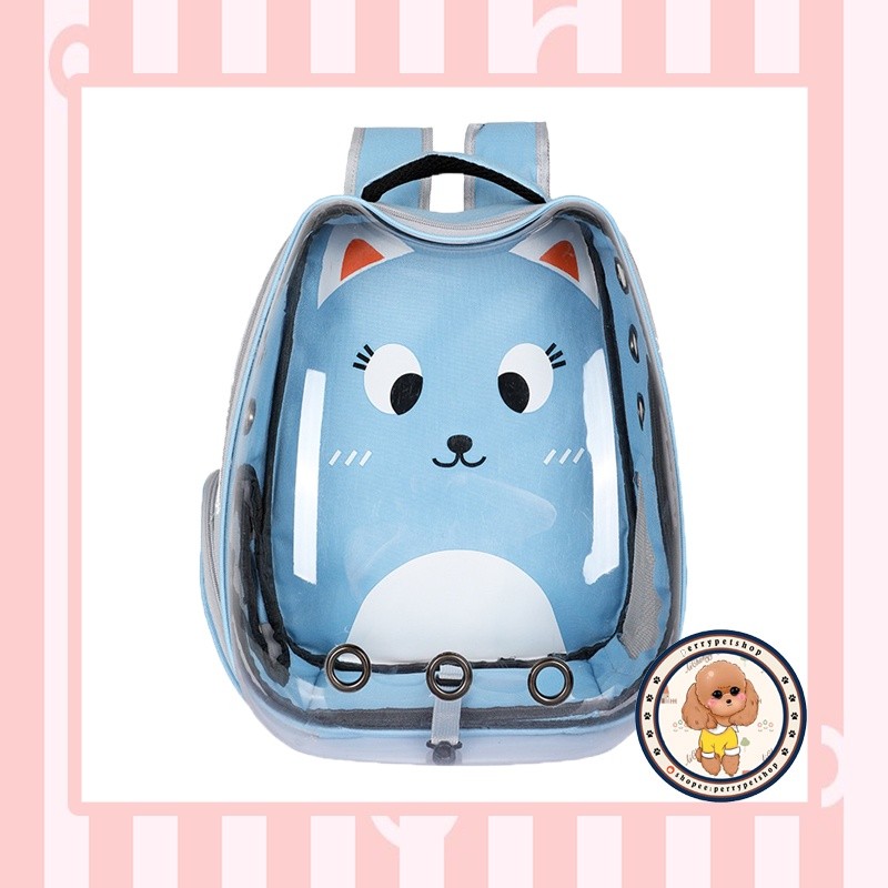 TOFA.ID Pet Carrier Astronot Motif Telinga Kucing Lucu Pet Cargo untuk Anjing dan Kucing