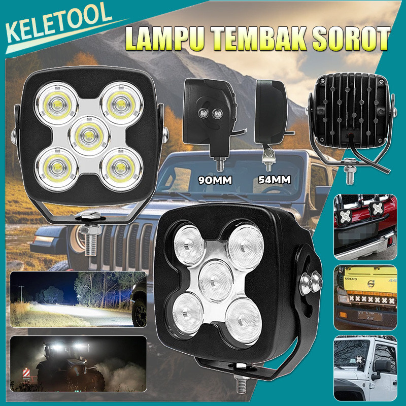5 Mata Lampu Tembak Jeep SUV Lampu Tembak Truck Lampu Tembak Sorot Lampu Mobil 50 Watt Motor Mobil L