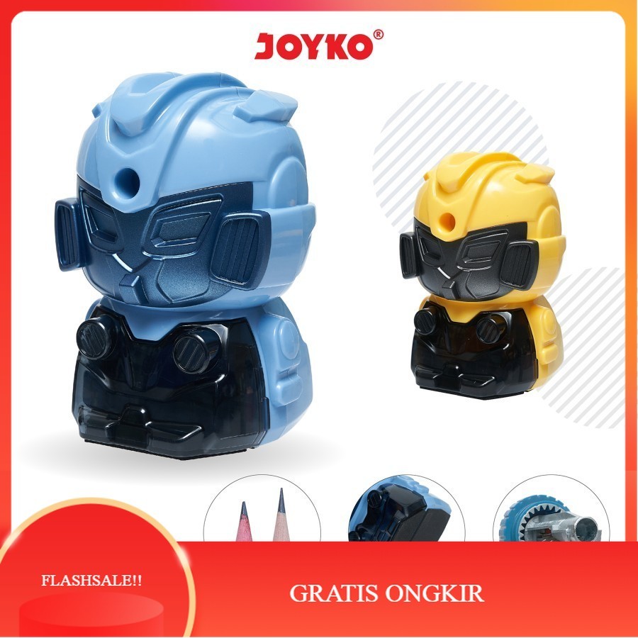 

【AGNES_ID】SALE!! Serutan Putar / Sharpener Rautan Pensil JOYKO A 165CO Model ROBOT TRANSFORMERS