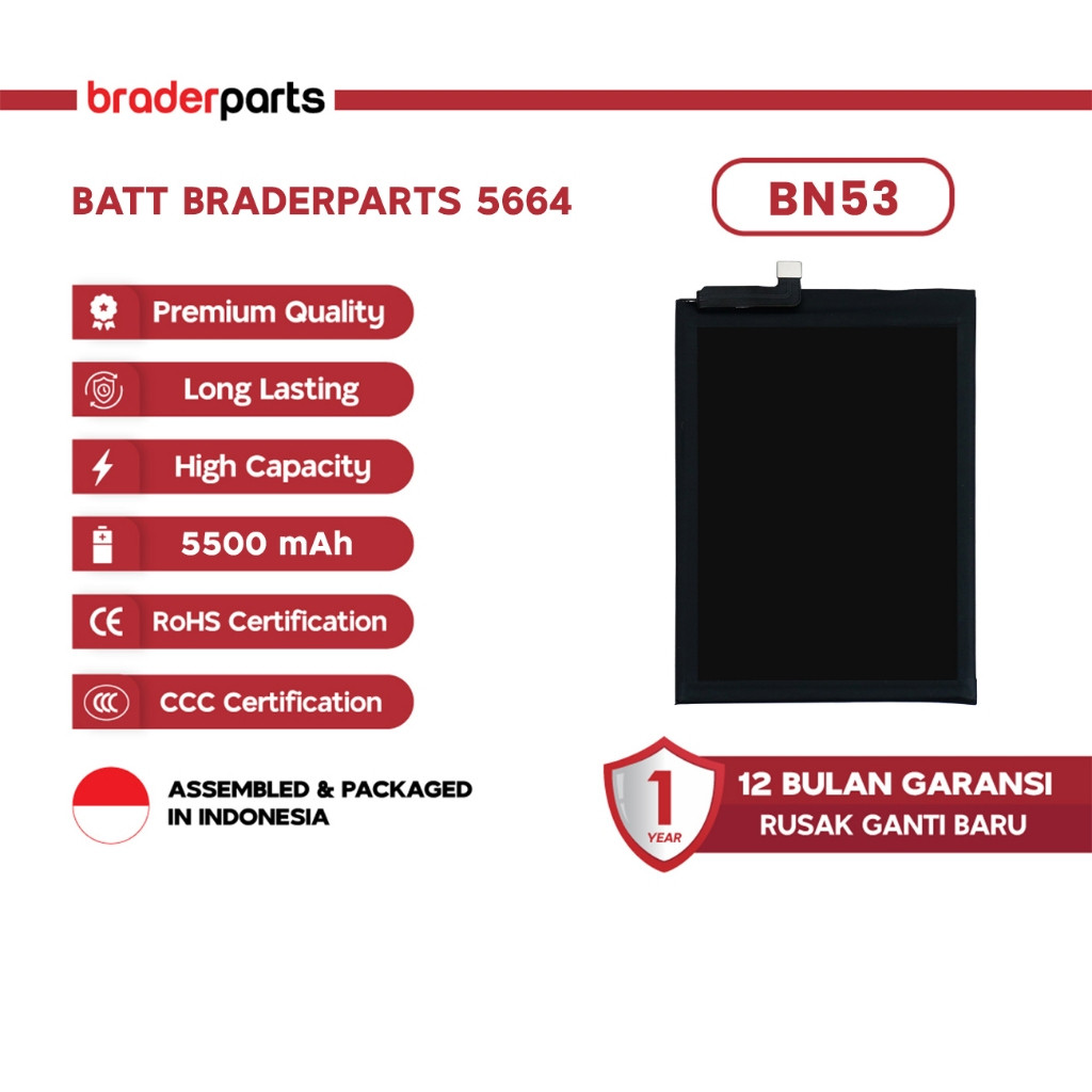 Battery Baterai Braderparts Original  X-Mi Re Note 9 Pro | Note 10 Pro BN53 5664 BN53