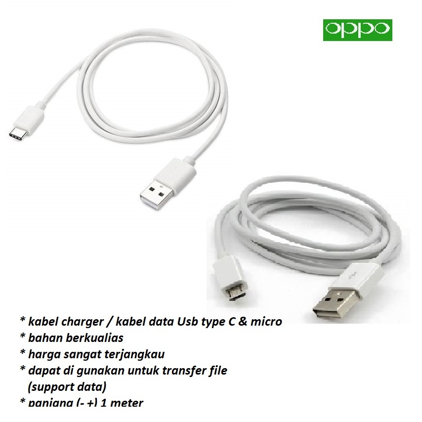 Usb C & micro kabel charger oppo a53 2020 / A53 4G (CPH2127, CPH2131) - oppo 53 5G (PECM30 / PECT30)