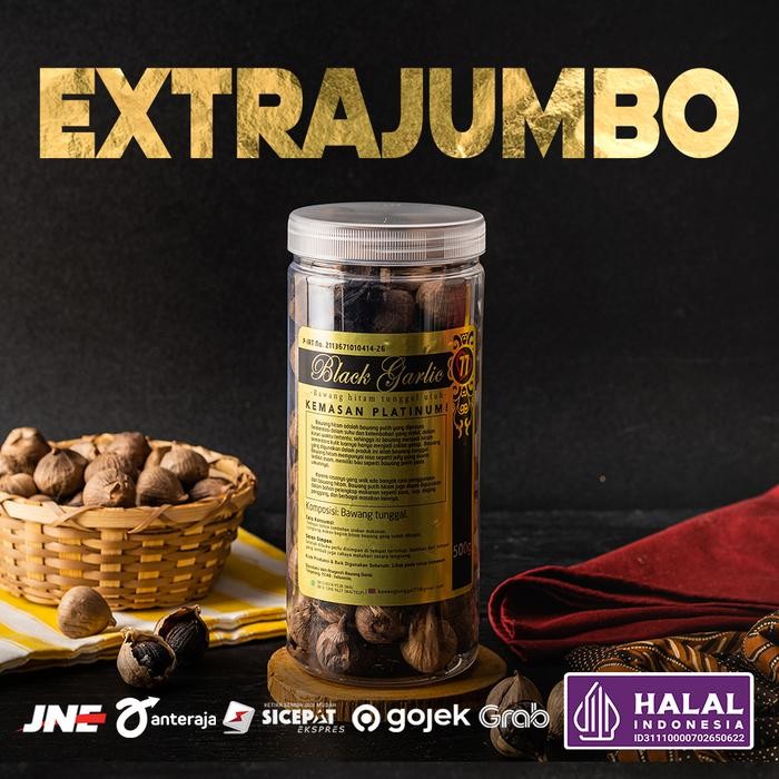 

PLATINUM Black Garlic - SUPER JUMBO EXTRA - HERBAL BerKHASIAT [500gr]