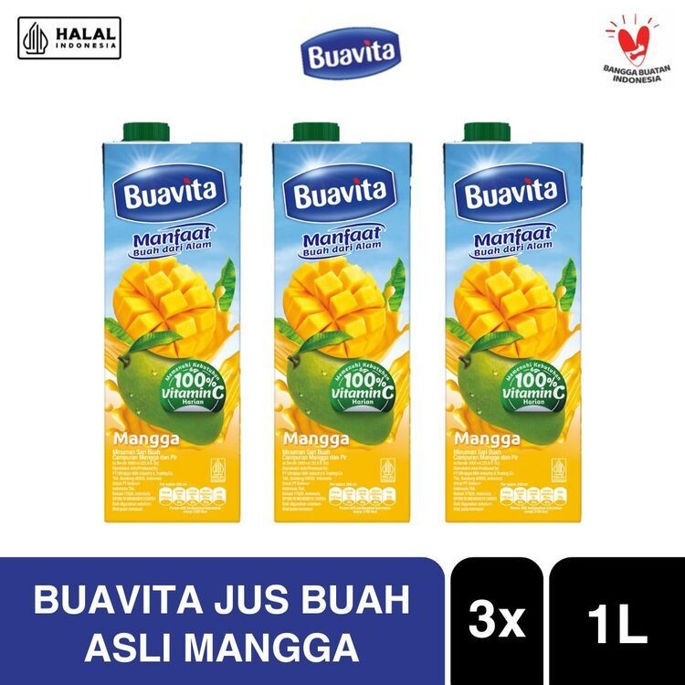 

Buavita Jus Buah Asli Mangga 1000ml Triplepack