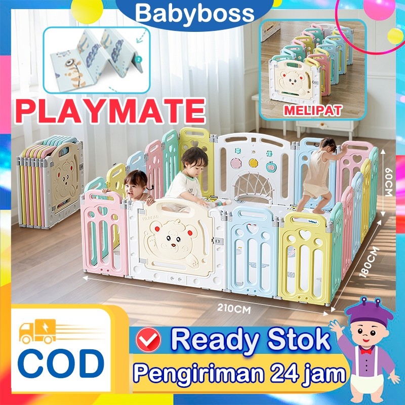 [melipat]BabyBoss Pagar Bayi Bermain Lipat Anak Pagar Pembatas Anak Bermain