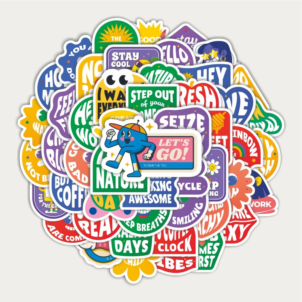 

Sticker Pack Sticker Tulisan Bahasa Inggris | Sticker TUMBLR | Stiker LAPTOP KOPER HELM