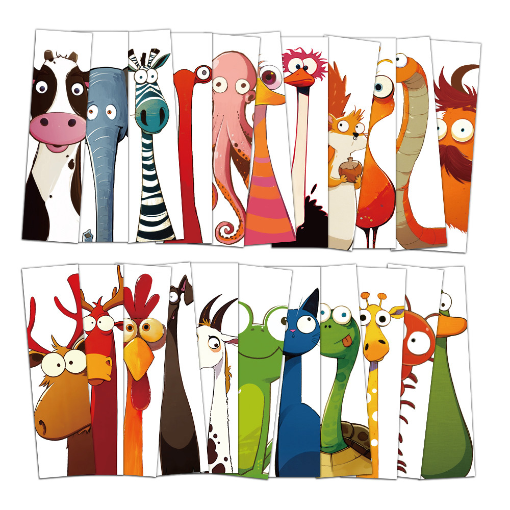 

30PCS Animal Funny Bookmarks Reading Book Pages Marking Student Creative Gifts Decoration Page Marking Cards
