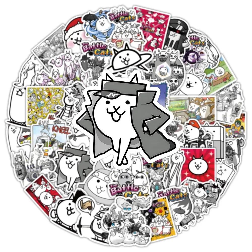 

10/53pcs Kawaii Cat Great War Funny Animal Meme Stickers Cute Decal Decor DIY Skateboard Scrapbook Laptop Fridge Car Kids Toys