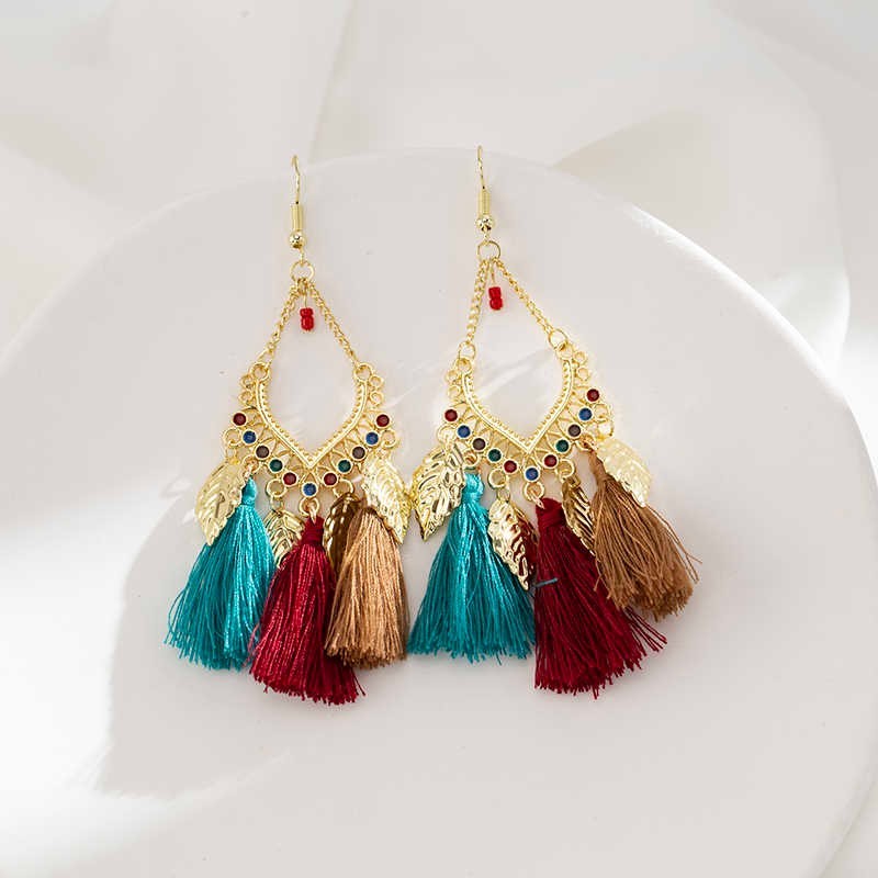Anting Etnik Wanita Anting Tassel Anting Etnik Bohemian Vintage Bali Fashion -