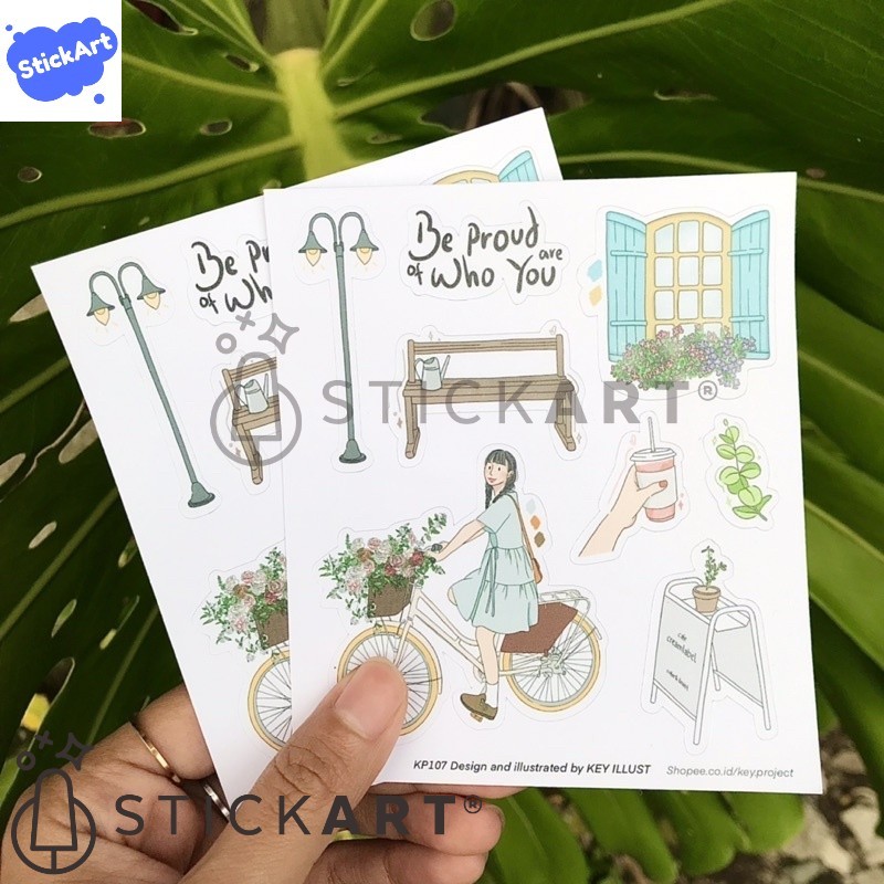 

[STICKART[ korean girl sticker set/ aesthetic sticker/ bullet journal sticker KP107 BAHAN DAN KWALITAS PREMIUM