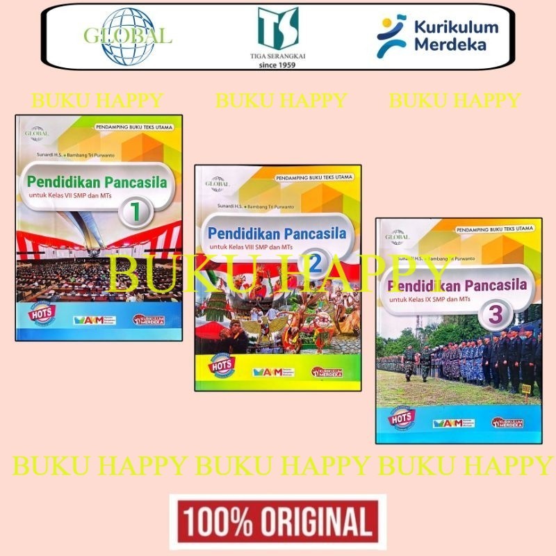 GLOBAL : Pendidikan Pancasila untuk SMP / MTS Kelas 7 8 9 - PPKN SMP  Tiga Serangkai KM Revisi 2025