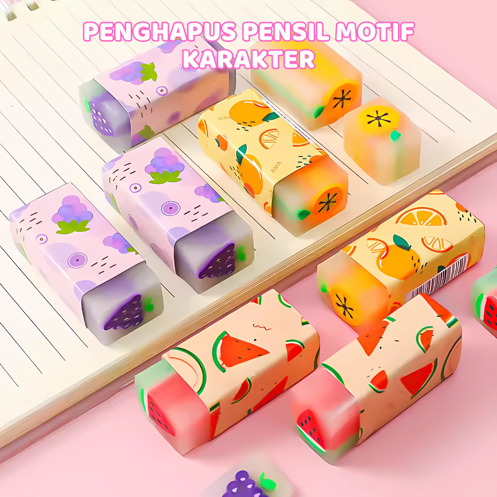 

Penghapus Pensil Anak Karakter Lucu Murah Warna Warni Pencil Eraser Perlengkapan Sekolah Alat Tulis