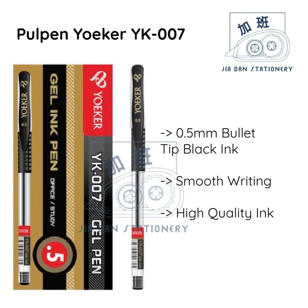 

Pulpen Yoeker YK-007 Gel Ink Pen Bolpen Pena YK 007 Hitam | JiaBan