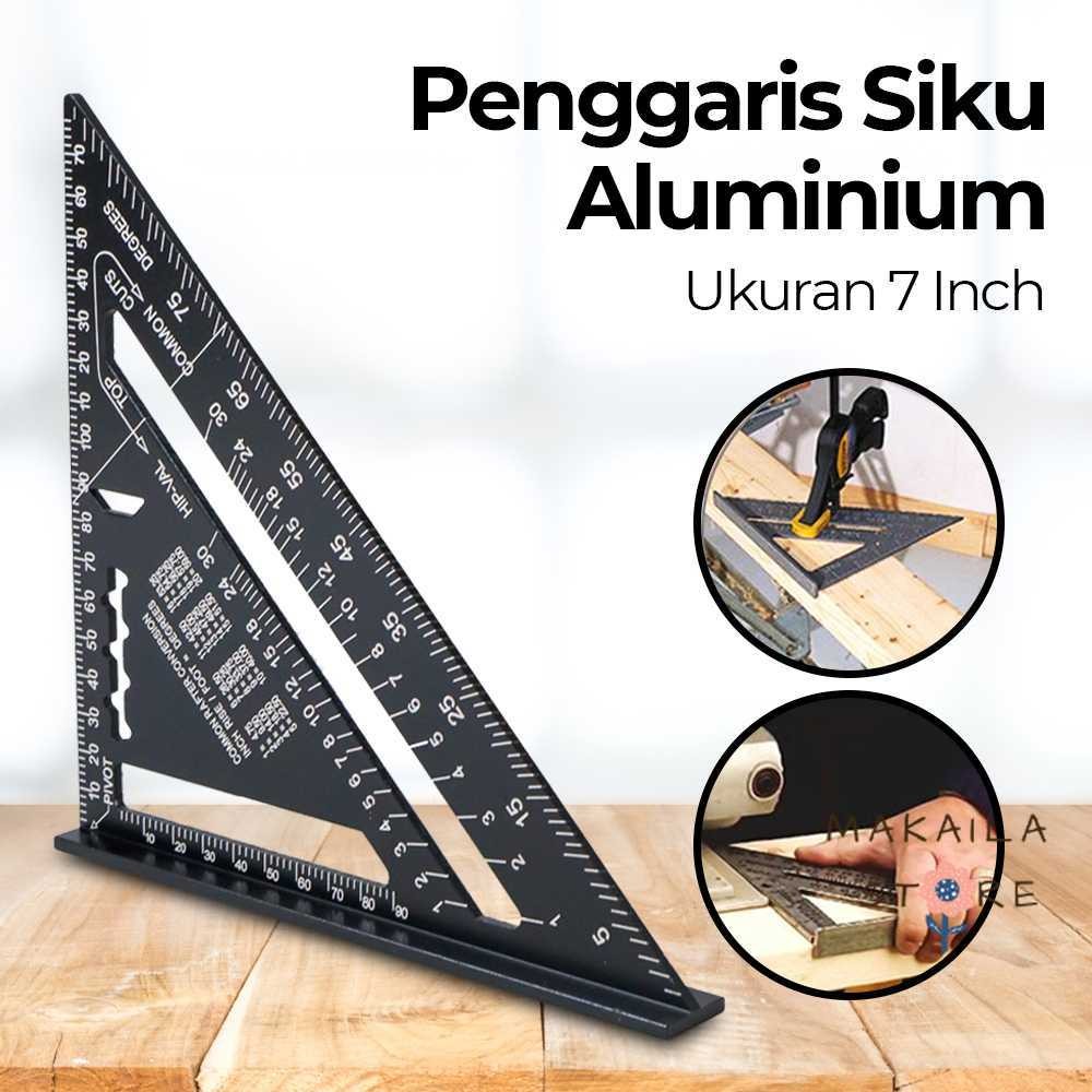 

VKTECH Penggaris Siku Mistar Triangle Ruler Aluminium 7 Inch - A10D01