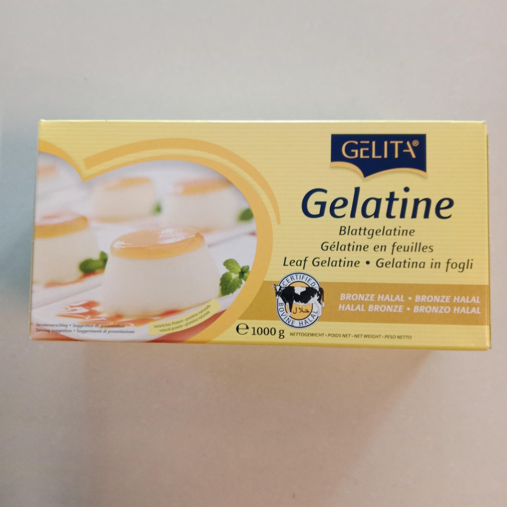 

Gelita Gelatine Blattgelatina Bronze Halal / Gelatin Lembaran 1 Box (1 kg) / Gelatin Sheet
