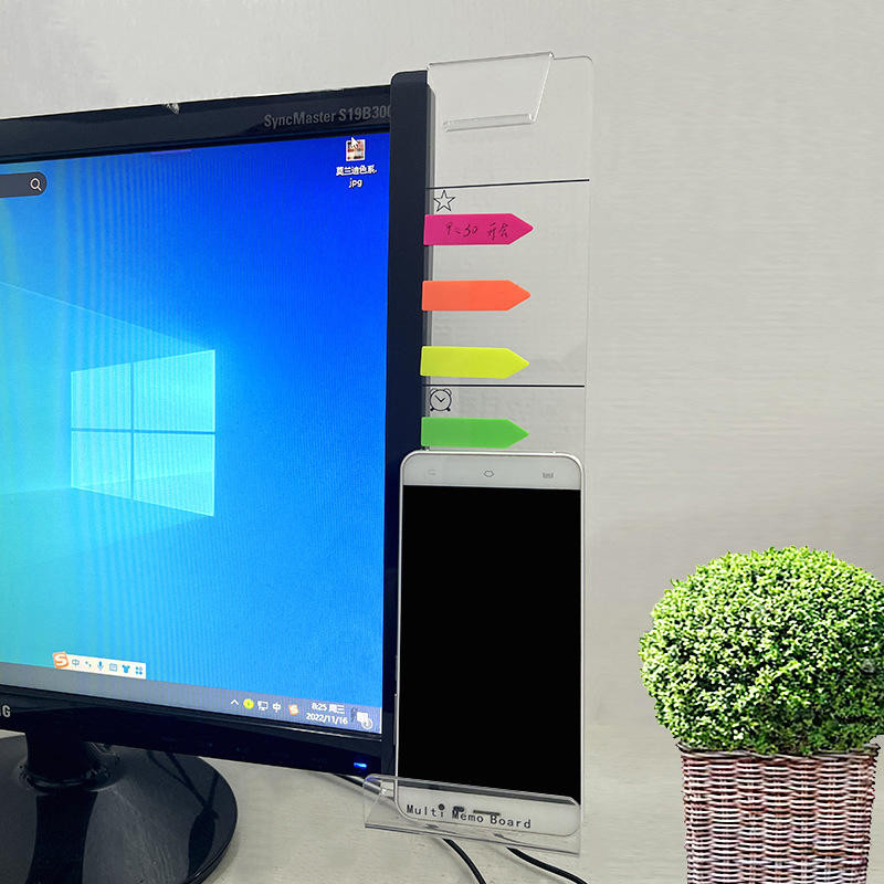 

Fashion Right Left Acrylic Monitor Memo Board Desk Accessories Computer Display Message Sticky Note Clip Office Supplies