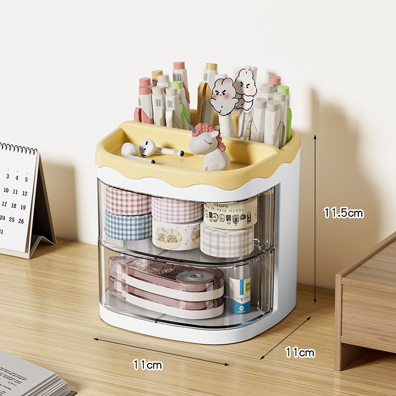 

Pen Holder Large Capacity Desktop Multifunctional Stationery Storage Box Student Desk Storage Box Office Creative Pen Box
