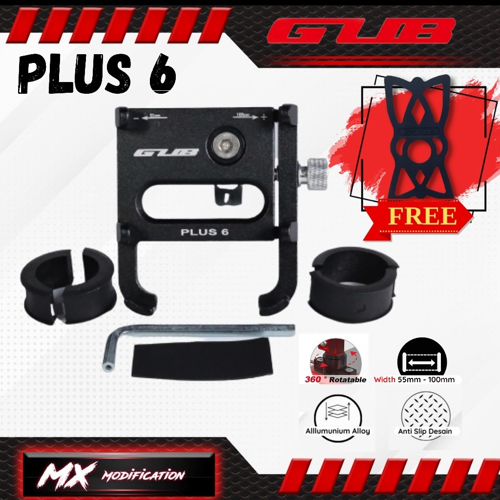 GUB Plus 6 Holder Handphone Allumunium Alloy Original
