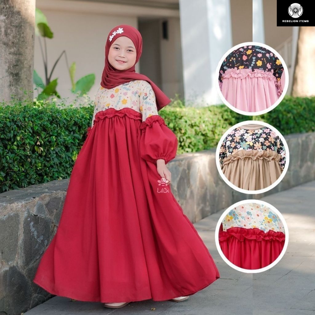 Hana Dress By Lilbi - Little Bee Boutique - Outfit Kondangan Dress - Dres Anak Perempuan 1 Tahun - G