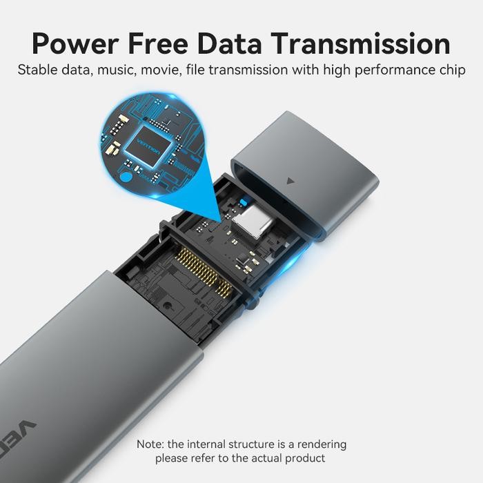 Vention M.2 NVMe SSD Enclosure - KPG Grey