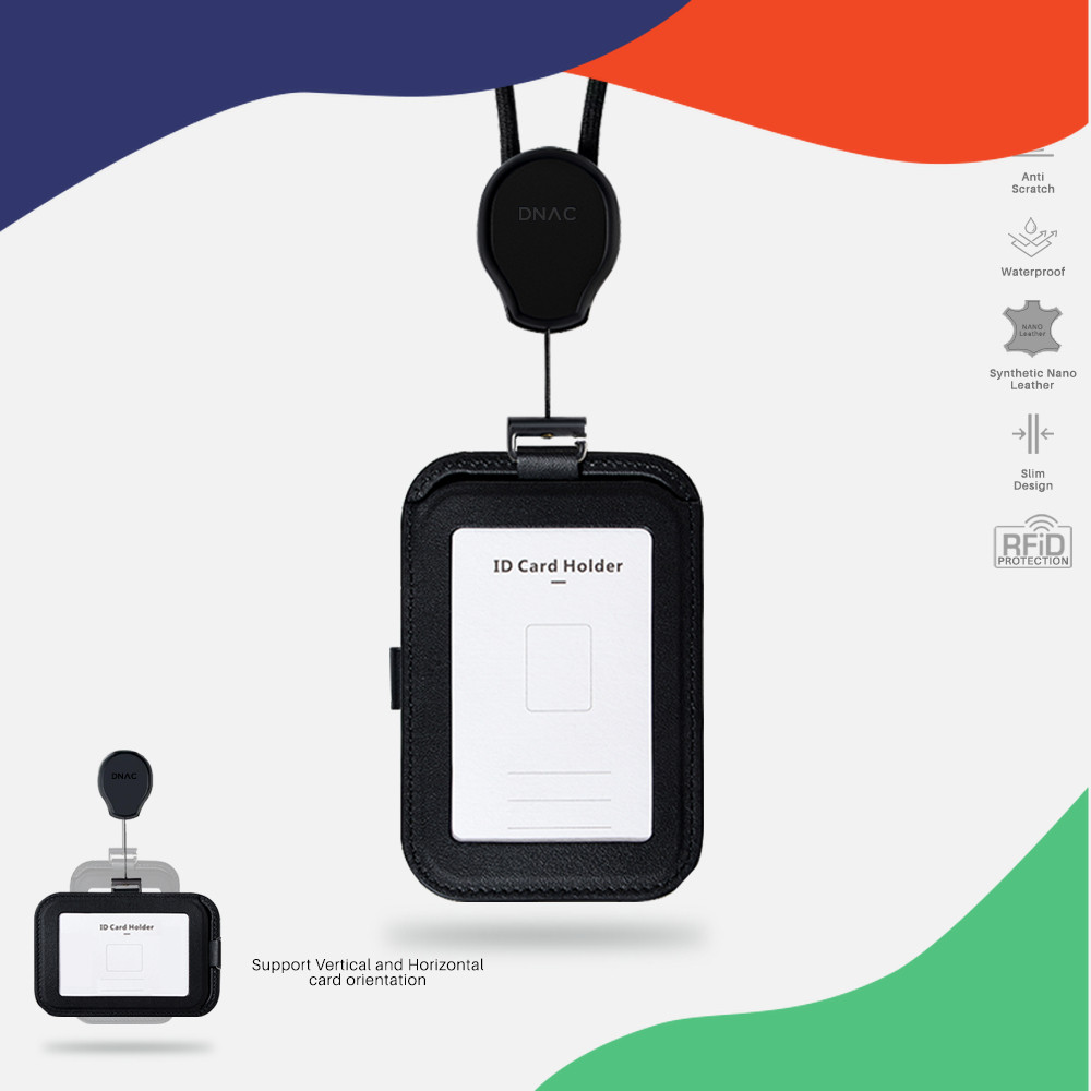 

COD DNAC ID Card Holder and Card Slots with Ribbon Lanyard - Black DISCOUNT