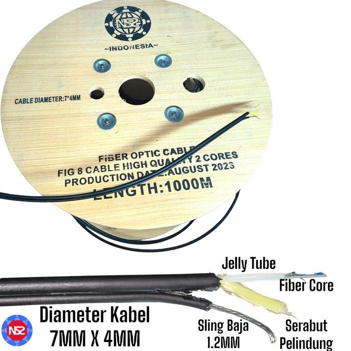 kabel fo 12 core fig 8 NS2 high quality 1km / dropcore fig8 12 core - 2CORE FIG8 1KM