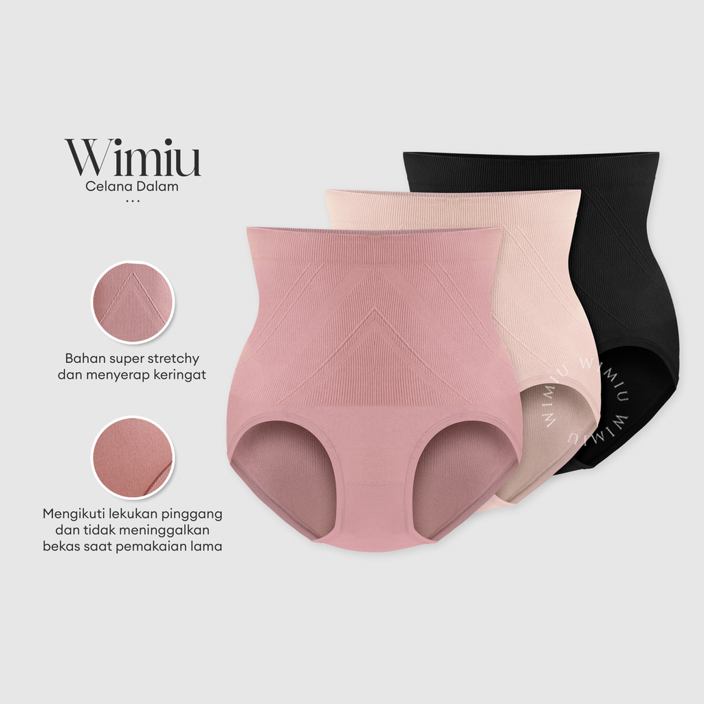 Wimiu 3 PCS Celana Dalam Korset Jumbo Panty Perempuan CD Korset Maxi Premium Wanita CD 300084