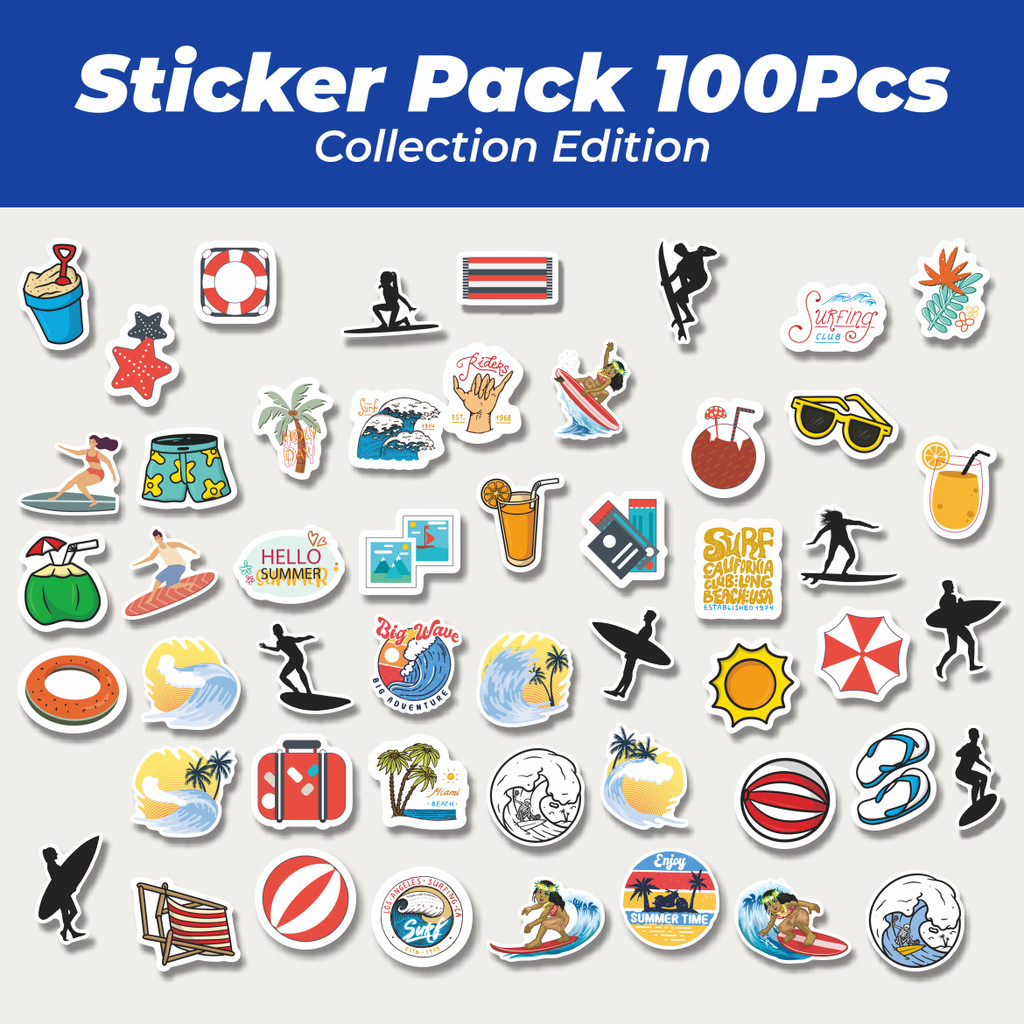 

Hot Stiker Hawaii Surfing Tropical Lucu Anti Air Stikers Berperekat Waterproof Sticker Decal Buat Motor Helm Buku Journal Koper Casing HP Laptop Botol Minum