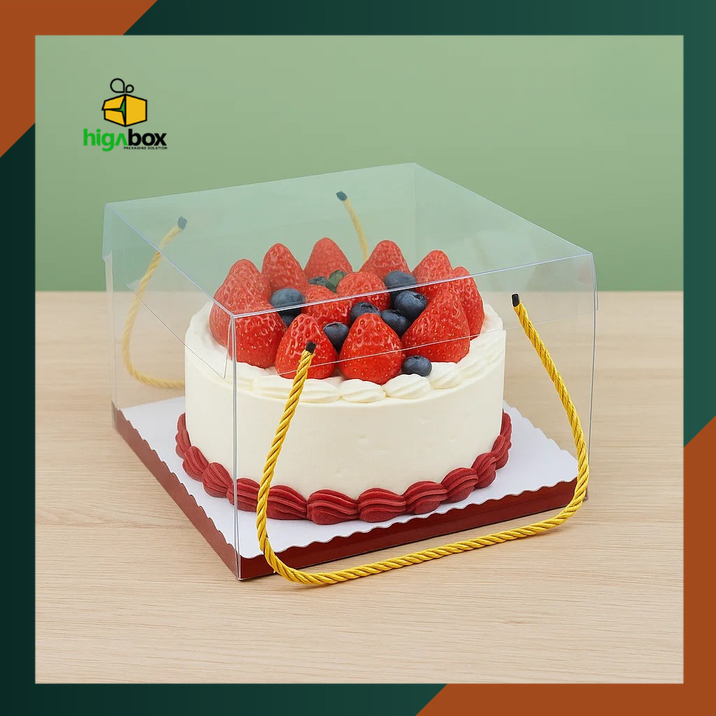 

Kotak Mika Tali / Box Mika Transparan / Box Mika Tali / Box kue Box Cake Handle Tali / Box Handle Mika box kue mika transparan I HD07P-A