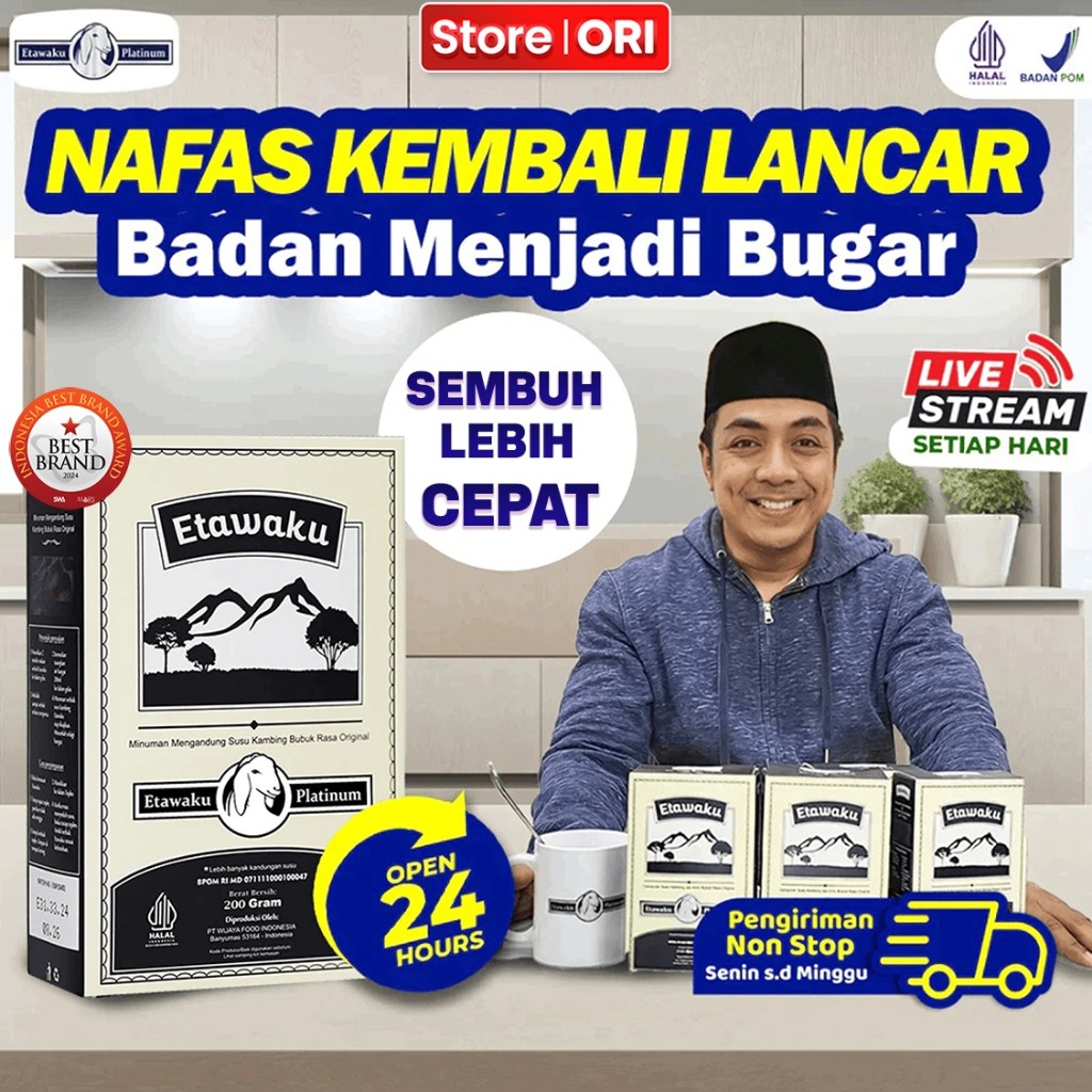 

Etawaku Platinum Susu Etawa Murni Untuk Paru - Paru dan Sesak Nafas Official 1Box