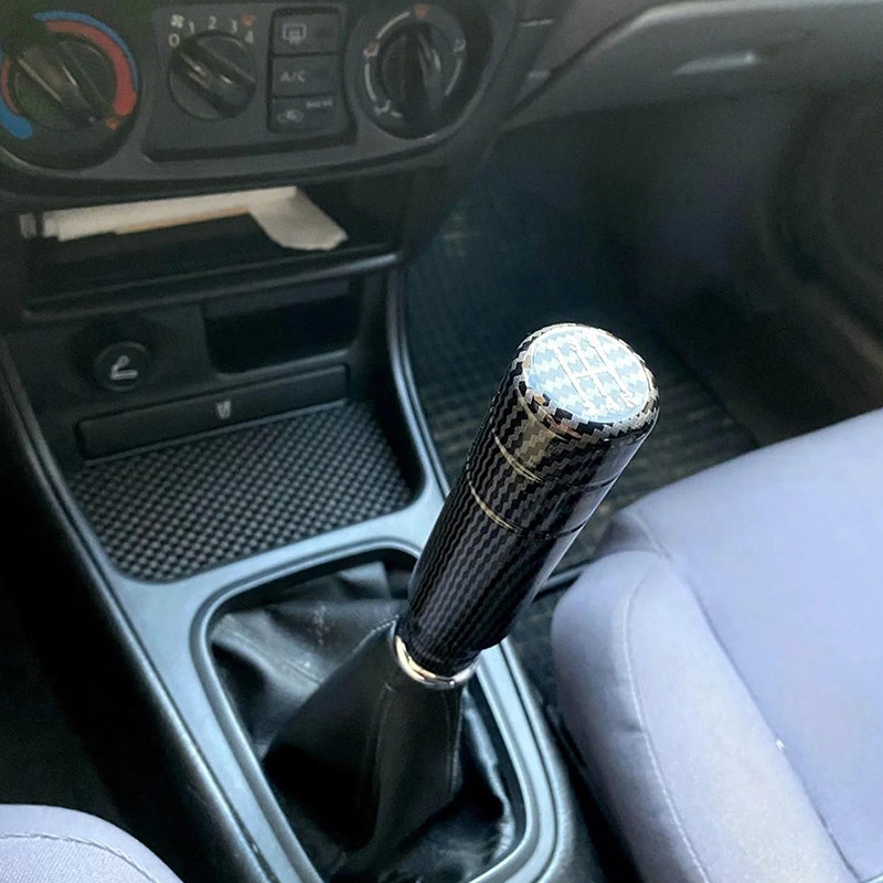 POOU IOT Knob Persneling Mobil Manual 5 Speed 13CM – Gear Shift Motif Karbon | Tuas Transmisi Univer