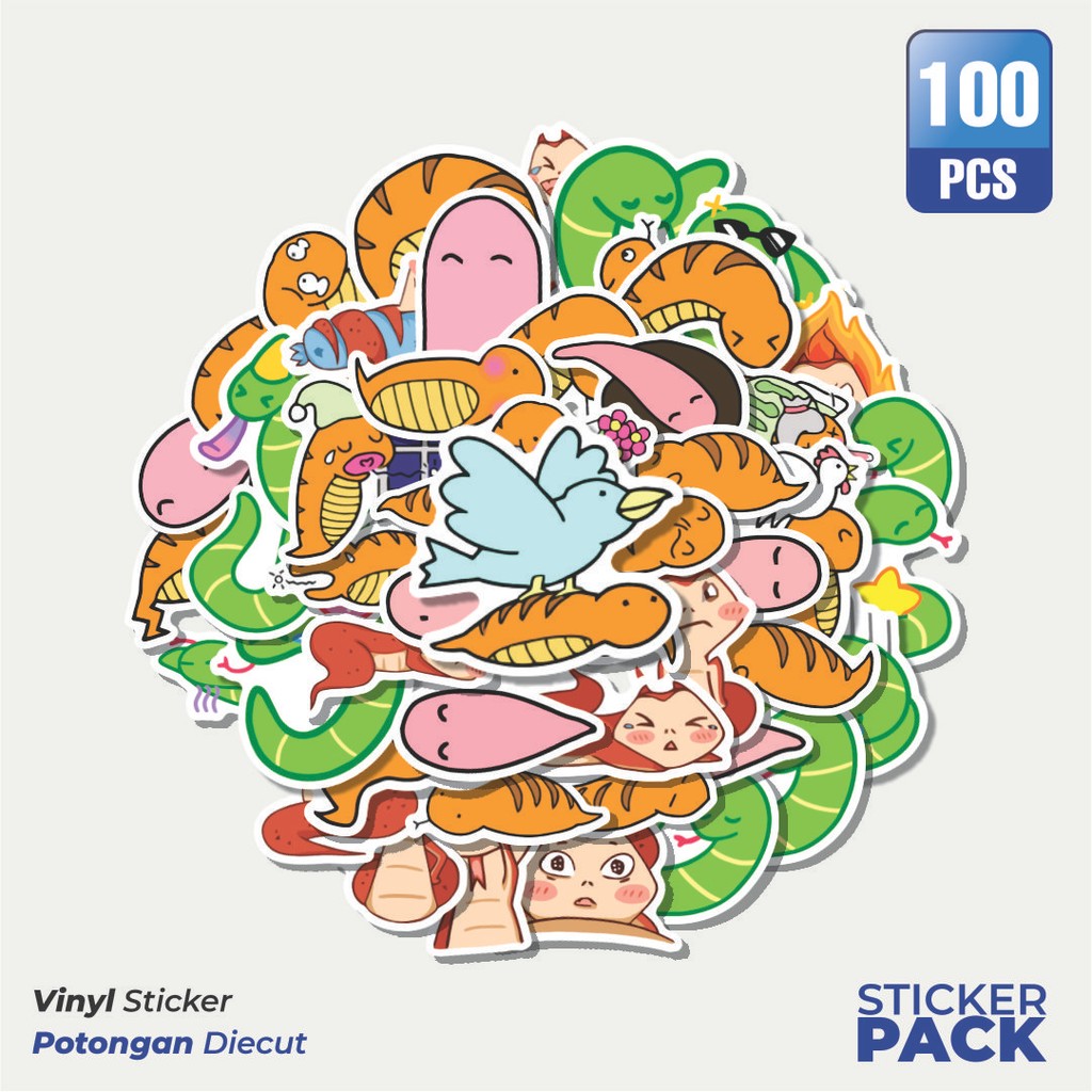 

Stiker Vinyl Stiker Hewan Ular Waterproof Aesthetic- Untuk Laptop, Motor, dan Helm - Paper Stationery Pack
