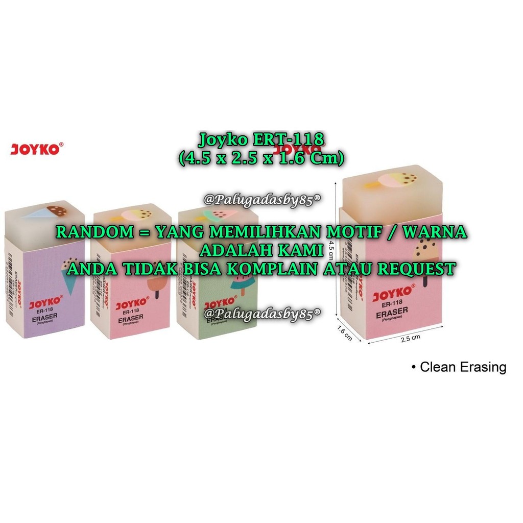 

(1 Biji) GROSIR Penghapus JOYKO ERT-118 Ice Cream RANDOM / Eraser Penghapus Joyko ERT-118 (1 Biji)