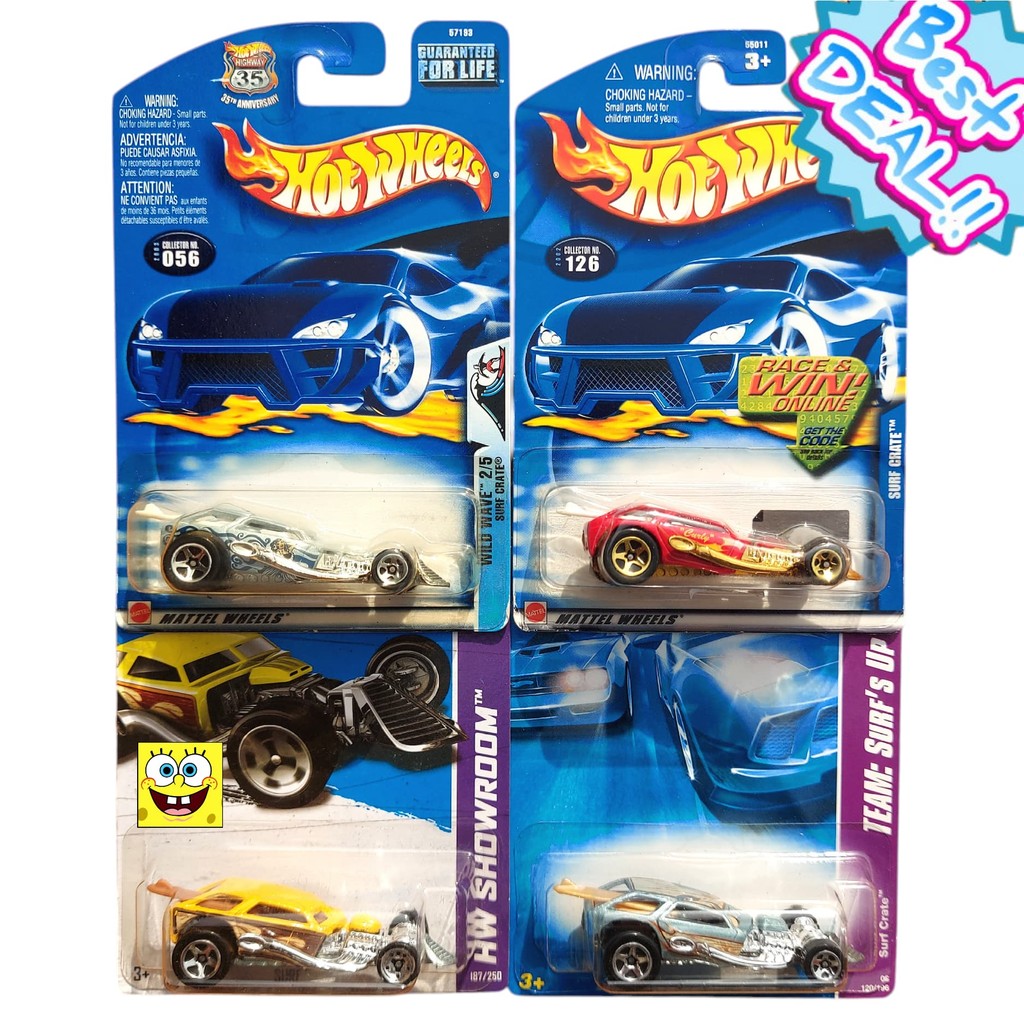 Hot Wheels Surf Crate Kuning Hotrod Surfing Car