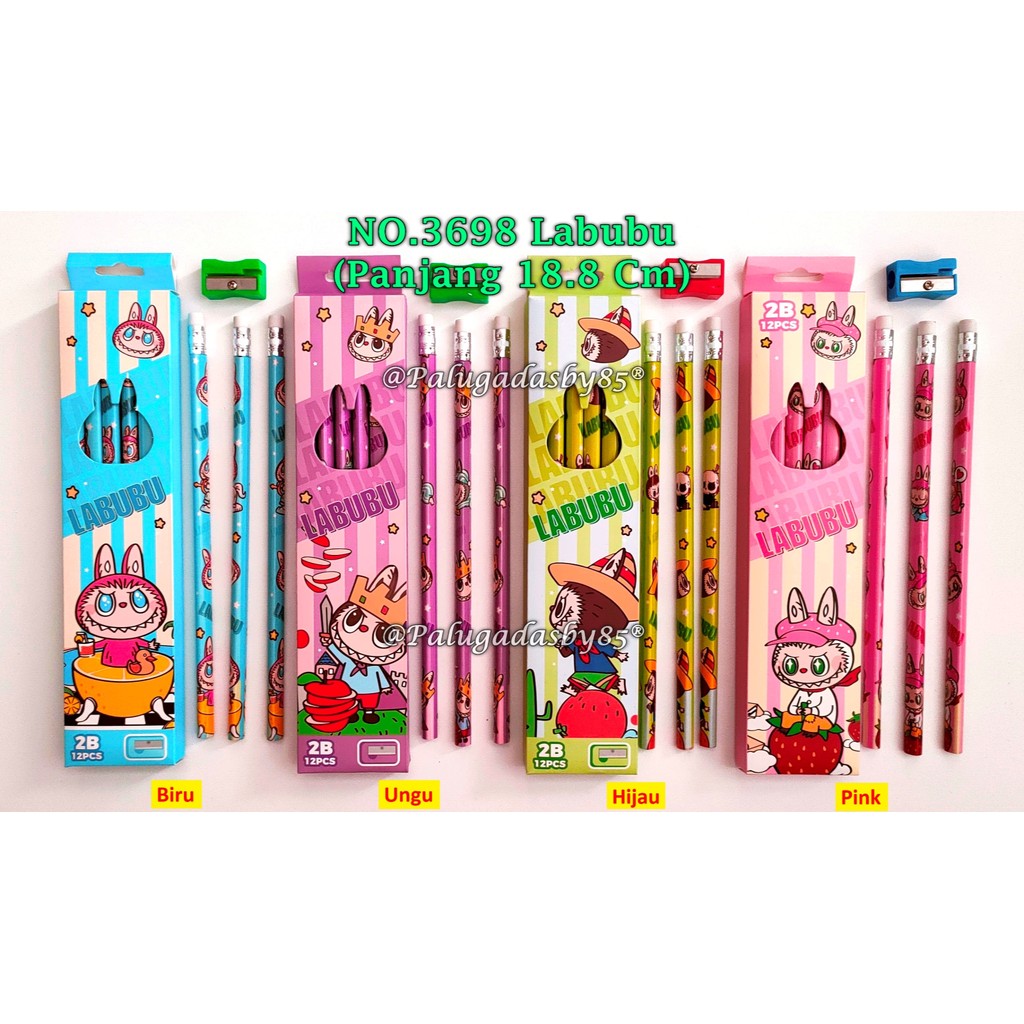 

(1 Pak Isi 12 Pcs) Pensil Labubu 2B NO.3698 Bonus Rautan / Pensil GXIMP 3698 3696 2B Labubu (Pak/12)