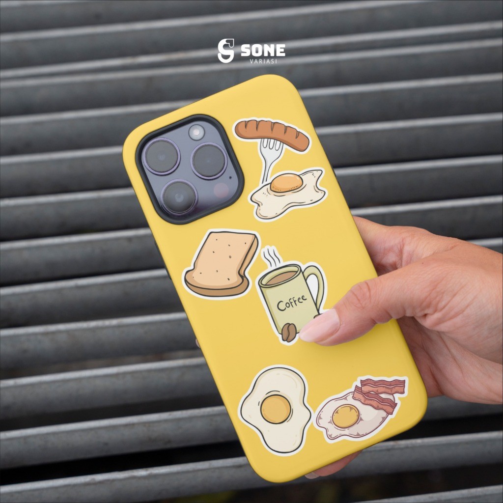 

Stiker Food and Breakfast Paper Vinyl Anti Air Aksesoris Laptop Buku Tumbler
