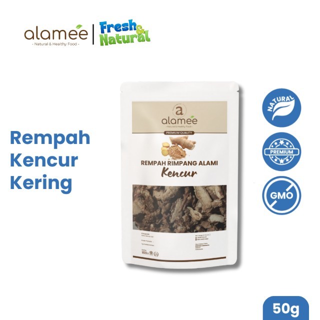 

ALAMEE Kencur Kering Dried Galangal Rempah Rimpang Organik Alami Bumbu Seasoning Masakan Masak 50gr fresh and natural