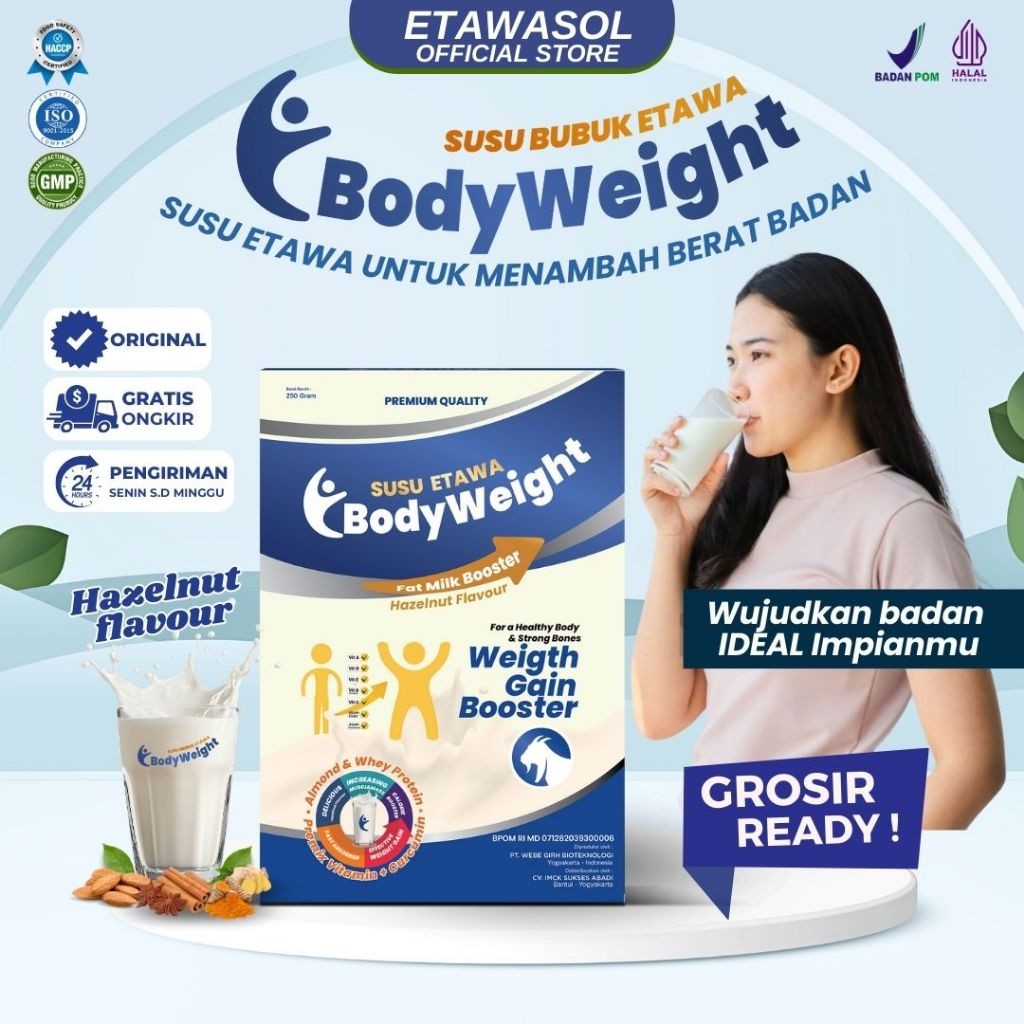 

Susu Etawa Penggemuk Badan Terbaik BODYWEIGHT Susu Kambing Etawa untuk Penambah Berat Badan dan Masa Otot Paket 1 Box