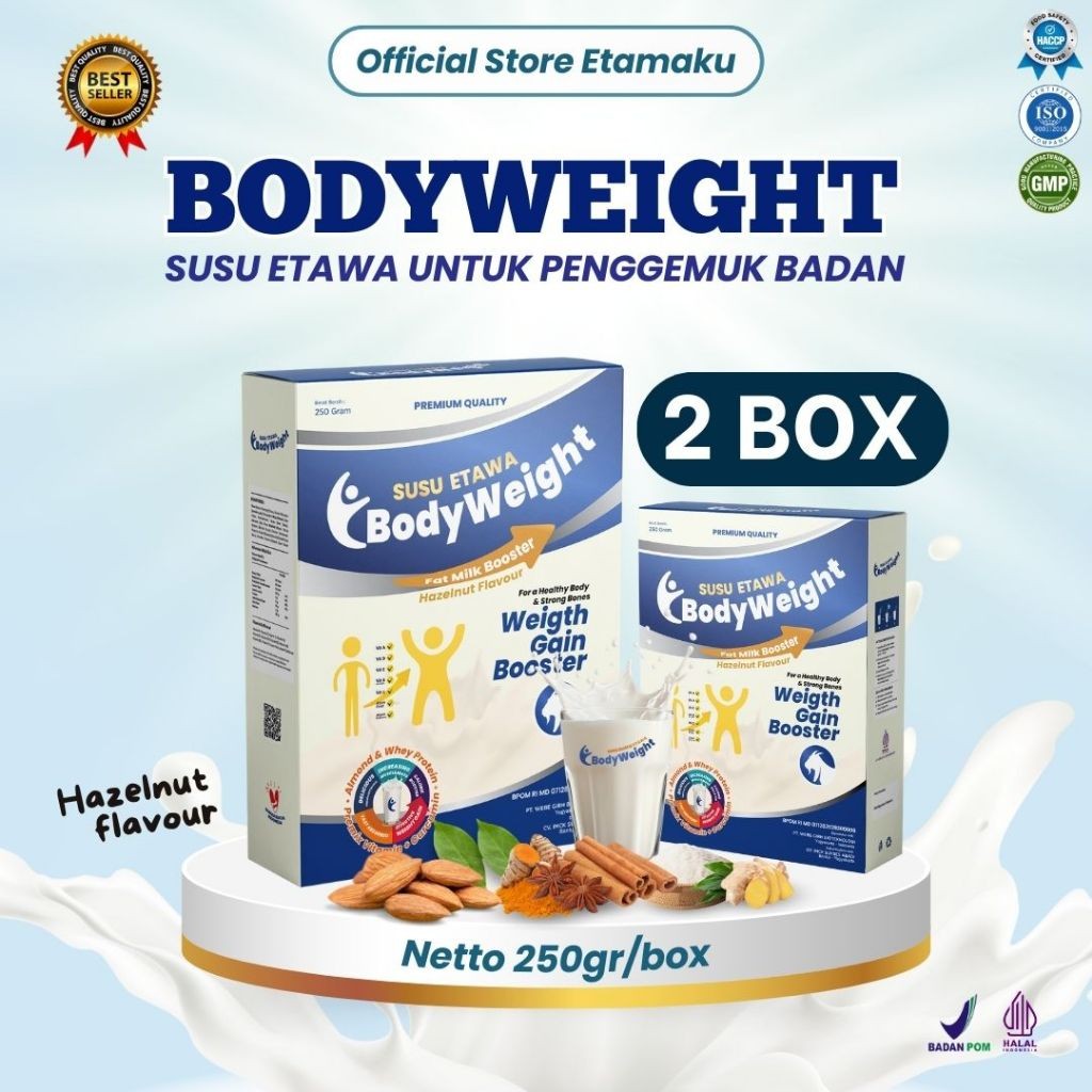

BODYWEIGHT Susu Etawa Penambah Berat Badan dengan Whey Protein Untuk Menambah Nafsu Makan dan Masa Otot 2 Box