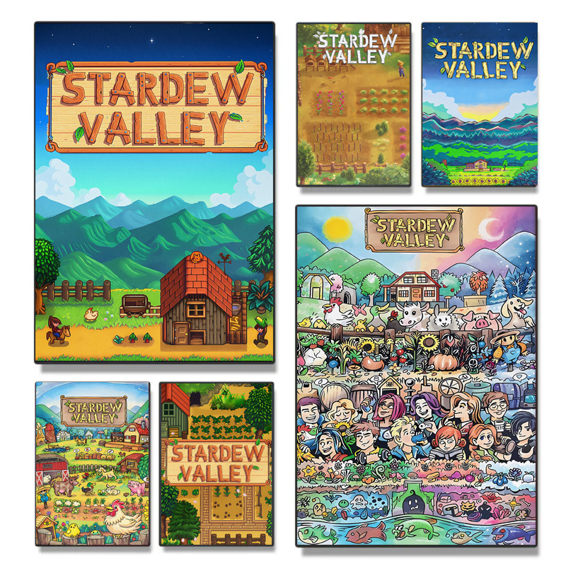 

Modern Popular Games Stardew Valley Farm Life Management Game Posters Canvas Paint Prints Art Picture Home Game Room Wall Decor