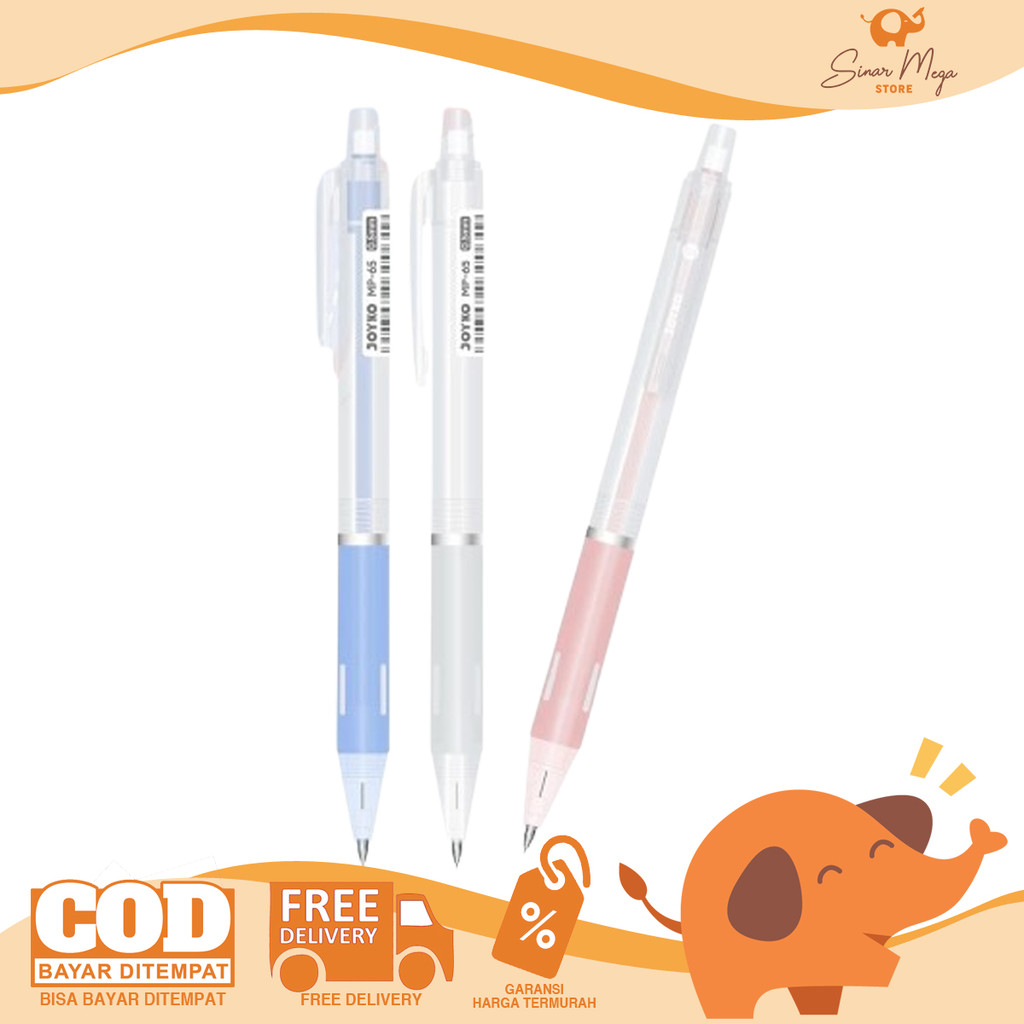 

JOYKO Mechanical Pencil MP-65 Lead 0.5mm / Pensil Mekanik SATUAN Transparant Color