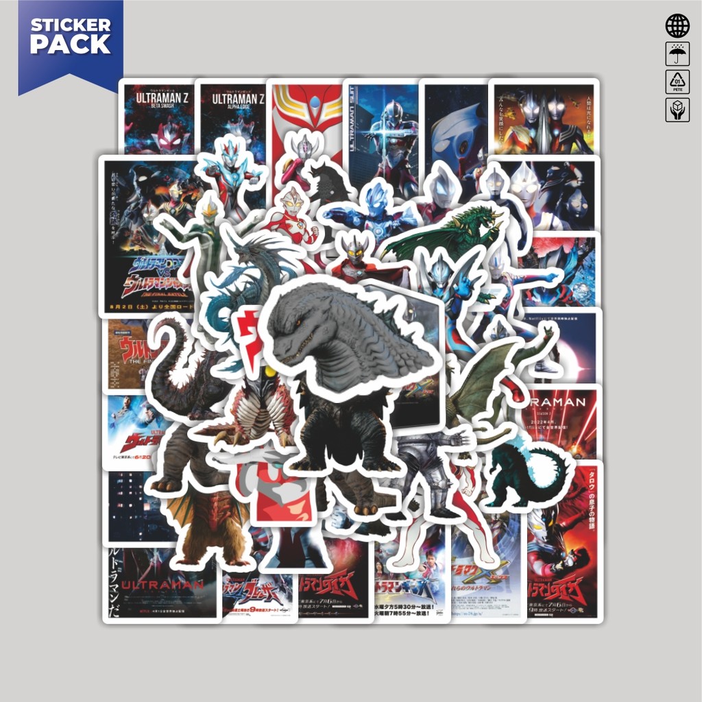 

[100PCS]Stiker Pack Stiker Kartun Ultraman Aesthetic Vinyl Anti Air Dekorasi Sticker Laptop Buku Journal Koper Helm Casing HP Gitar Helm Skateboard