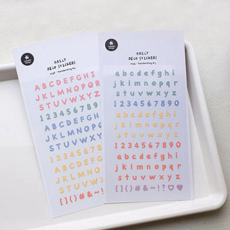 

Suatelier Alphabet Stickers Korea Glitter Number Scrapbook Sticker Diary Junk Journal Album Deco Craft Scrapbooking Supplies