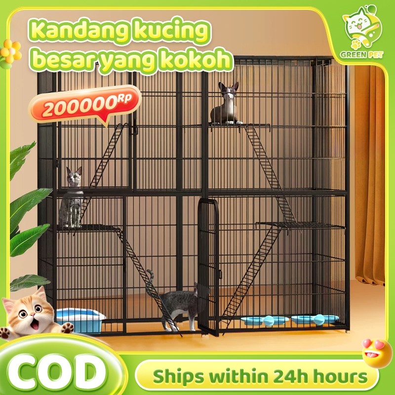 Kandang Kucing Ruang Bebas Rumah Kucing Seni Besi Sarang Kucing Tidak Memakan Tempat Untuk Rumah