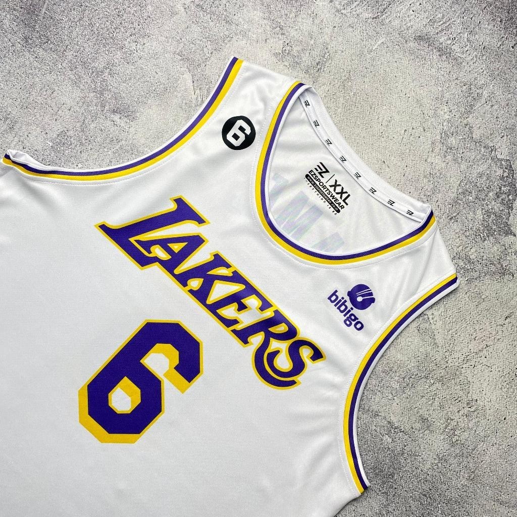 [ORIGINAL] Jersey Lebron James LA Lakers #6 PUTIH WHITE - Swingman Bola Basket Baju Kaos T-Shirt Tsh